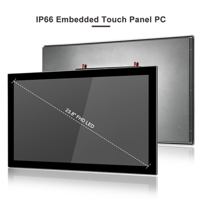 PC industrial Fanless Lan Pc Vesa Mount duplo do painel de toque 24&quot; 1920 x 1080