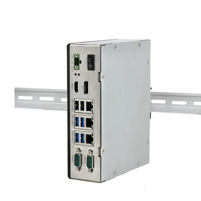 PC Fanless industrial Windows10/11 8gb do trilho do RUÍDO mini com LAN de 3 X