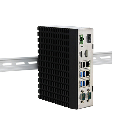 Montagem dupla industrial encaixada áspera do trilho do RUÍDO do computador J6412 Lan Quad Core Windows 10