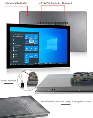 PC industrial do painel de toque do processador central de I7-8565U 24 computadores da polegada com 4G 5G WIFI opcional