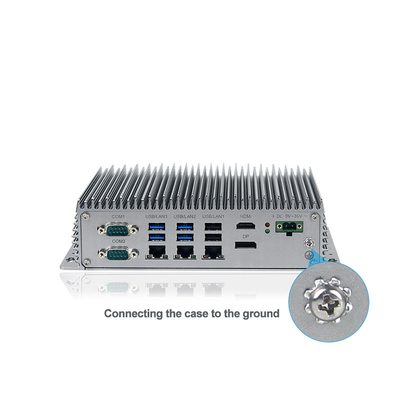Quadrilátero do Gen J6412 do mini PC industrial Fanless o 12o retira o núcleo de 2.0GHz 3xLAN RS232 RS422 RS485