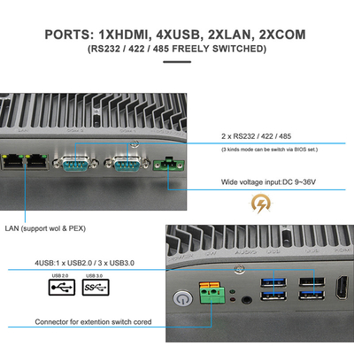 PC Dustproof do painel do painel capacitivo impermeável 1920X1080 HDMI HMI do tela táctil IP65