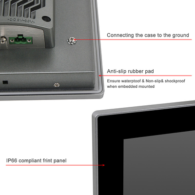 13,3&quot; LCD Intel J6412 Industrial HMI PC com tela de toque montada em painel com 2 RS485