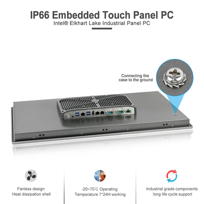 O computador industrial Fanless do núcleo do quadrilátero J6412 encaixou HMI todo em um Lan duplo de Giga