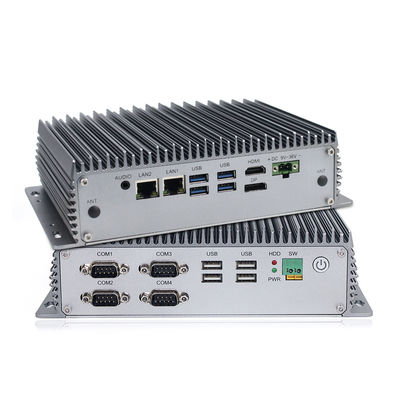 8o PC Fanless industrial da liga de alumínio do processador central mini, SSD I3 Fanless Mini Pc de MSATA 128G