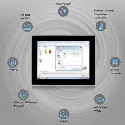 PC do painel de I3 I5 I7-8565U Ip65, monitor industrial capacitivo da montagem do painel de HMI