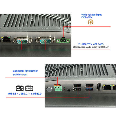 12 o toque industrial de Wifi do PC do painel da polegada I3 8145U HMI encaixou o computador customizável