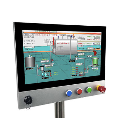 I3 I5 I7 parte dianteira industrial Fanless USB do PC do painel de toque de 15,6 polegadas restaurou o botão